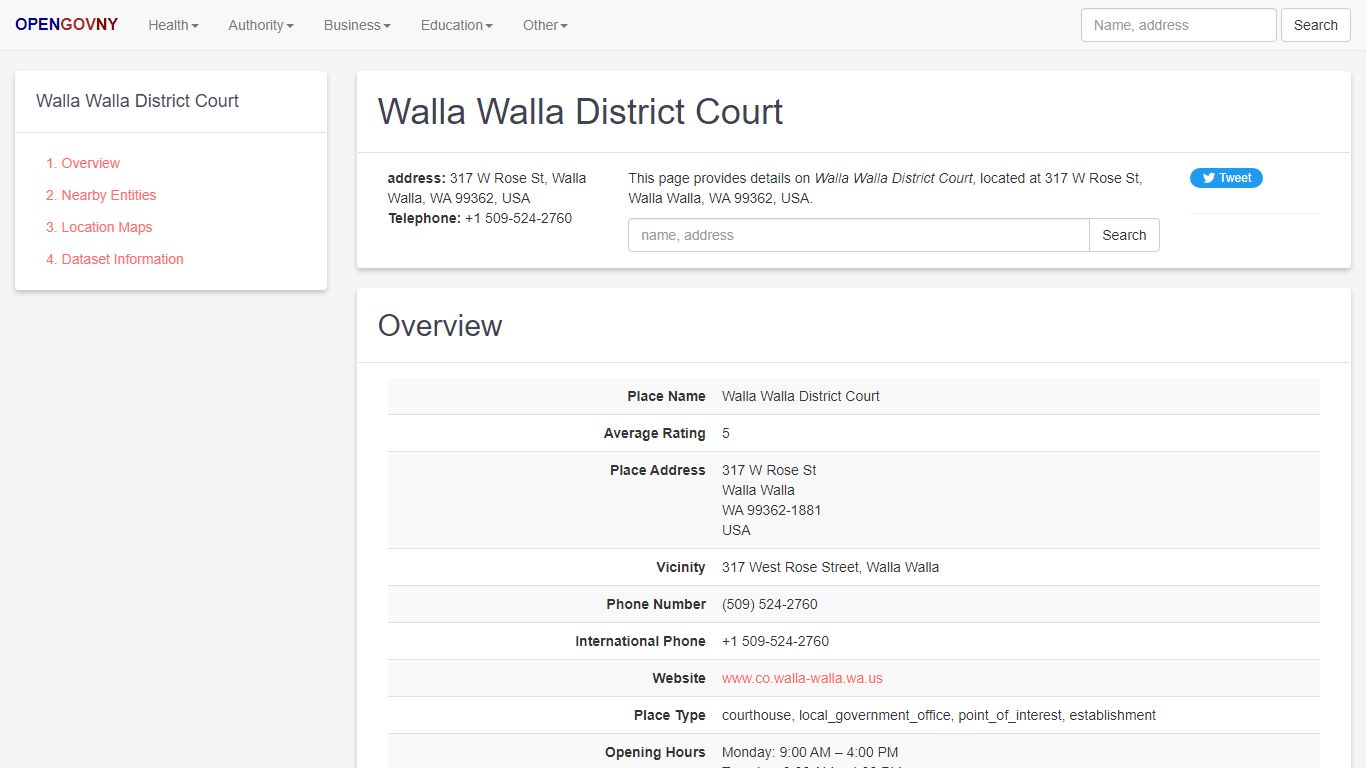 Walla Walla District Court · 317 W Rose St, Walla Walla, WA 99362, USA