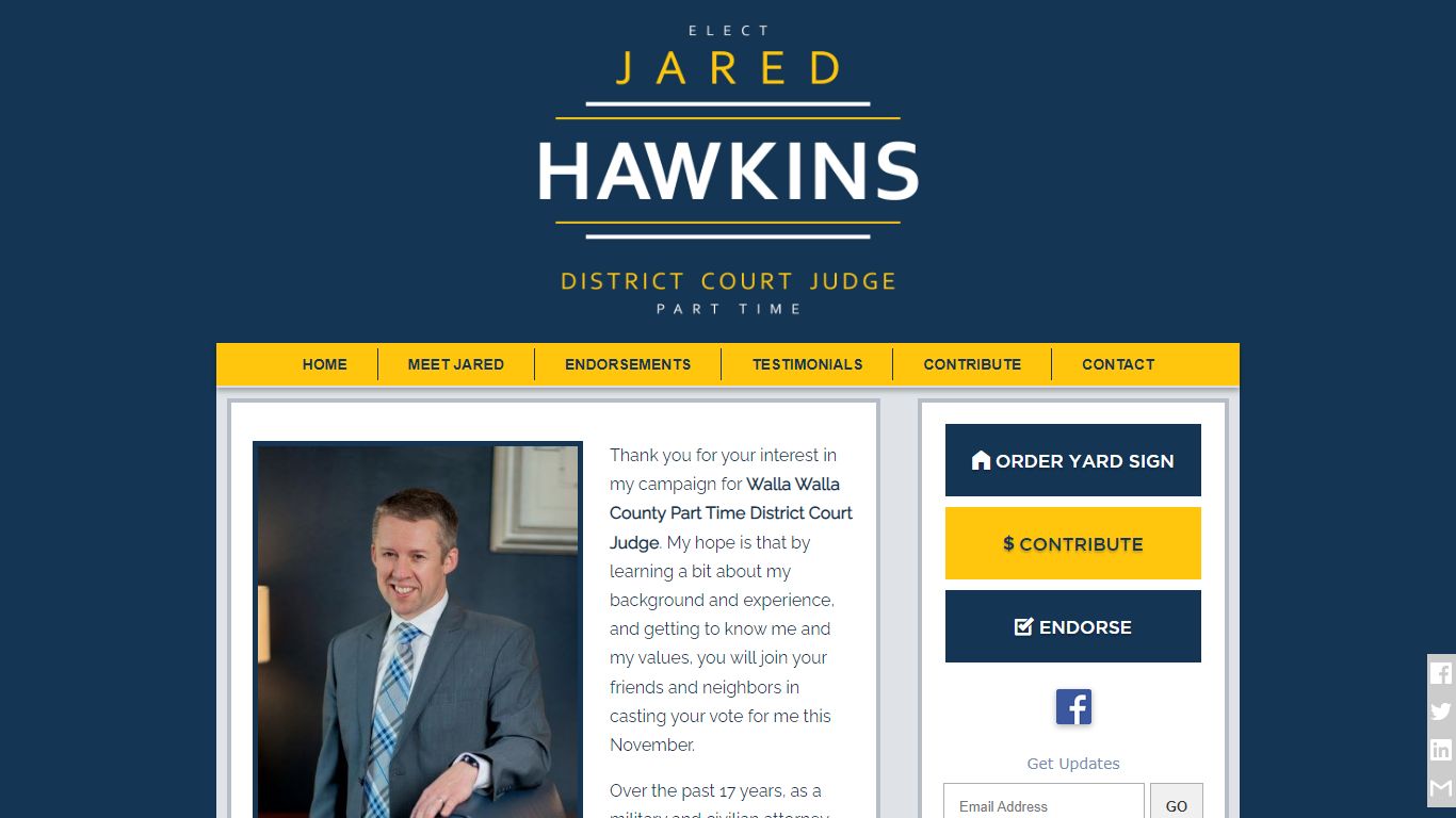 Jared Hawkins | Walla Walla District Court Judge 2022